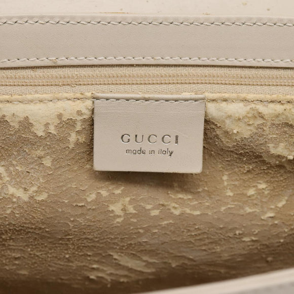 GUCCI Hand Bag Leather White Silver 001 3160 Auth ep15692