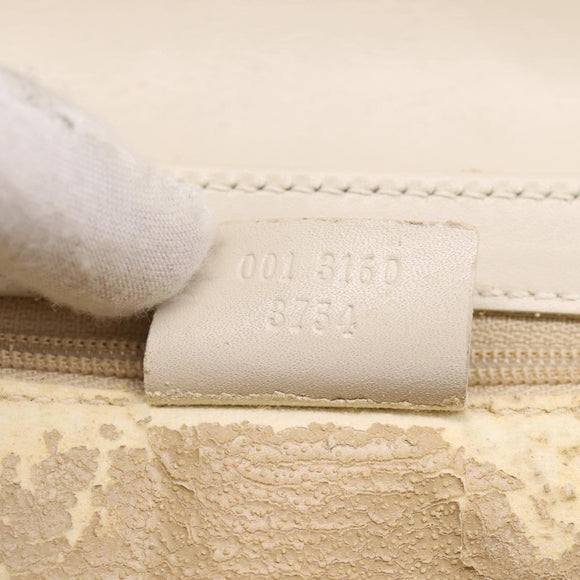 GUCCI Hand Bag Leather White Silver 001 3160 Auth ep15692
