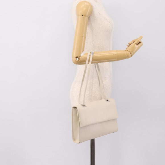 GUCCI Hand Bag Leather White Silver 001 3160 Auth ep15692