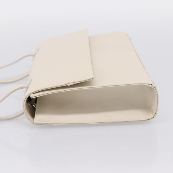 GUCCI Hand Bag Leather White Silver 001 3160 Auth ep15692