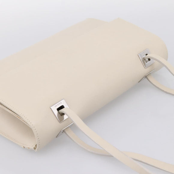 GUCCI Hand Bag Leather White Silver 001 3160 Auth ep15692