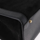 GUCCI Bamboo Hand Bag Suede Black Gold Tone 002 1186 0260 Auth ep15693-9