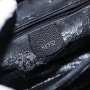 GUCCI Bamboo Hand Bag Suede Black Gold Tone 002 1186 0260 Auth ep15693-10