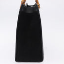 GUCCI Bamboo Hand Bag Suede Black Gold Tone 002 1186 0260 Auth ep15693-4