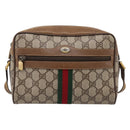 GUCCI GG Supreme Web Sherry Line Shoulder Bag PVC Beige 56 02 004 Auth ep15694-13