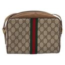 GUCCI GG Supreme Web Sherry Line Shoulder Bag PVC Beige 56 02 004 Auth ep15694-2