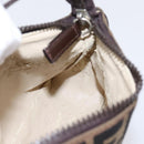 FENDI Zucca Canvas Hand Bag Brown Silver Auth ep15696-18