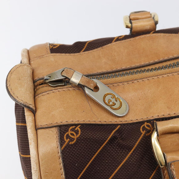 GUCCI Hand Bag Canvas Brown Gold Tone 02 468 33 39 Auth ep15697
