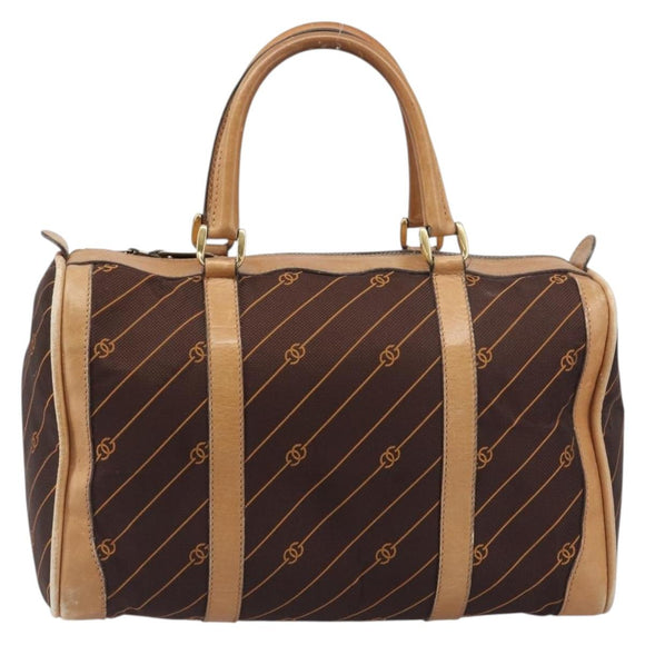 GUCCI Hand Bag Canvas Brown Gold Tone 02 468 33 39 Auth ep15697