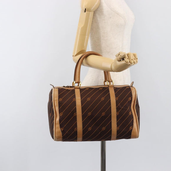 GUCCI Hand Bag Canvas Brown Gold Tone 02 468 33 39 Auth ep15697
