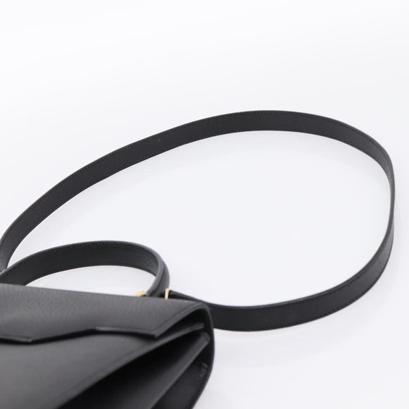 GUCCI Hand Bag Leather 2way Black Gold Tone Auth ep15699V