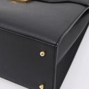 GUCCI Hand Bag Leather 2way Black Gold Tone Auth ep15699V-12