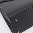 GUCCI Hand Bag Leather 2way Black Gold Tone Auth ep15699V-13