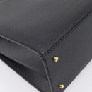 GUCCI Hand Bag Leather 2way Black Gold Tone Auth ep15699V-15
