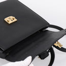 GUCCI Hand Bag Leather 2way Black Gold Tone Auth ep15699V-17
