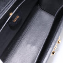 GUCCI Hand Bag Leather 2way Black Gold Tone Auth ep15699V-19