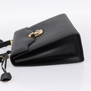 GUCCI Hand Bag Leather 2way Black Gold Tone Auth ep15699V-4