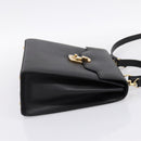 GUCCI Hand Bag Leather 2way Black Gold Tone Auth ep15699V-5