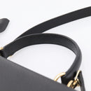 GUCCI Hand Bag Leather 2way Black Gold Tone Auth ep15699V-8