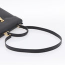 GUCCI Hand Bag Leather 2way Black Gold Tone Auth ep15699V-9