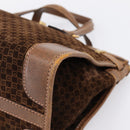 GUCCI Hand Bag Suede Brown Gold Tone Auth ep15706-9