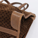 GUCCI Hand Bag Suede Brown Gold Tone Auth ep15706-15