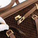 GUCCI Hand Bag Suede Brown Gold Tone Auth ep15706-10