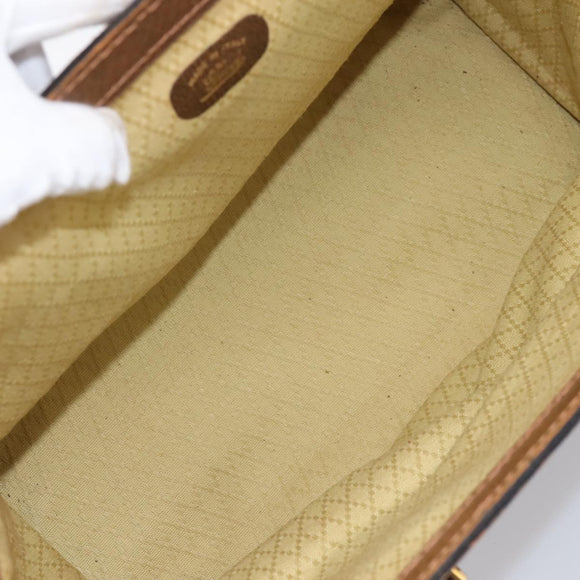 GUCCI Hand Bag Suede Brown Gold Tone Auth ep15706
