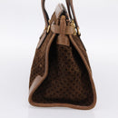 GUCCI Hand Bag Suede Brown Gold Tone Auth ep15706-3