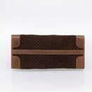 GUCCI Hand Bag Suede Brown Gold Tone Auth ep15706-5