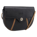 Christian Dior Shoulder Bag Leather Black Gold Tone Auth ep15708-1