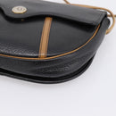Christian Dior Shoulder Bag Leather Black Gold Tone Auth ep15708-10