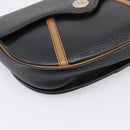 Christian Dior Shoulder Bag Leather Black Gold Tone Auth ep15708-11