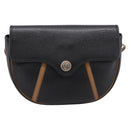 Christian Dior Shoulder Bag Leather Black Gold Tone Auth ep15708-2
