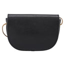 Christian Dior Shoulder Bag Leather Black Gold Tone Auth ep15708-3