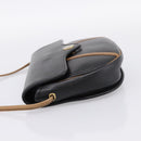 Christian Dior Shoulder Bag Leather Black Gold Tone Auth ep15708-4
