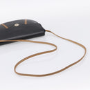Christian Dior Shoulder Bag Leather Black Gold Tone Auth ep15708-7