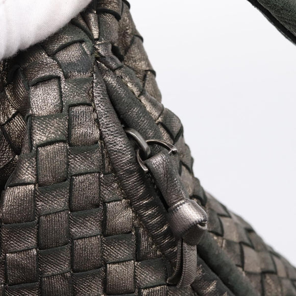 BOTTEGA VENETA INTRECCIATO Hobo Shoulder Bag Leather Gold 115653 Auth ep15710