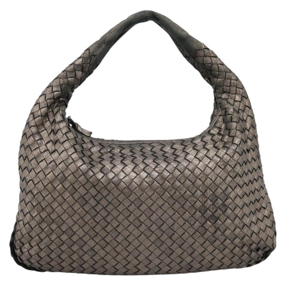 BOTTEGA VENETA INTRECCIATO Hobo Shoulder Bag Leather Gold 115653 Auth ep15710