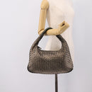 BOTTEGA VENETA INTRECCIATO Hobo Shoulder Bag Leather Gold 115653 Auth ep15710-24