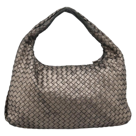 BOTTEGA VENETA INTRECCIATO Hobo Shoulder Bag Leather Gold 115653 Auth ep15710