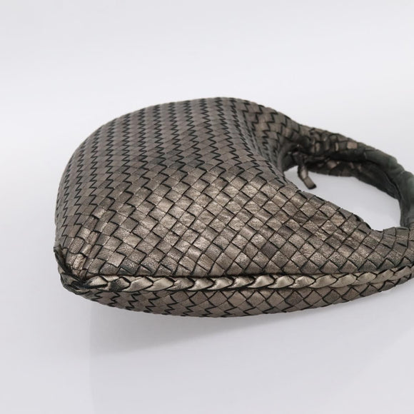 BOTTEGA VENETA INTRECCIATO Hobo Shoulder Bag Leather Gold 115653 Auth ep15710