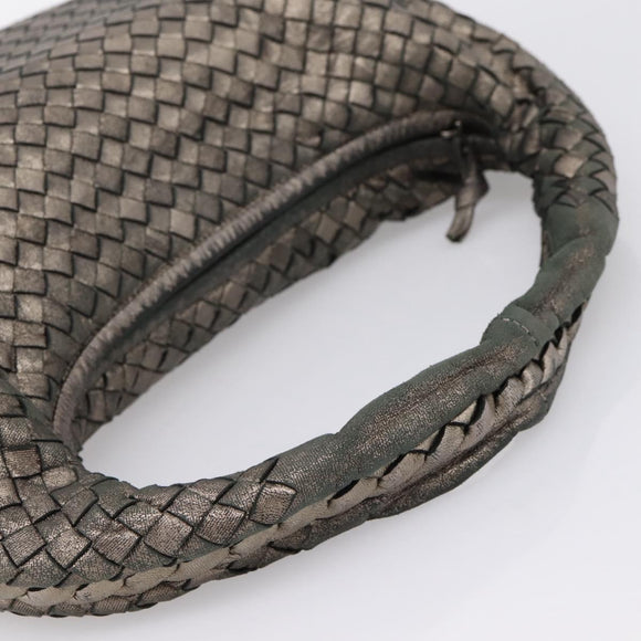 BOTTEGA VENETA INTRECCIATO Hobo Shoulder Bag Leather Gold 115653 Auth ep15710