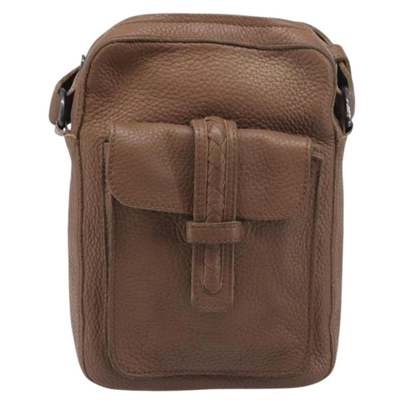 BOTTEGA VENETA Shoulder Bag Leather Brown 145152 Auth ep15711