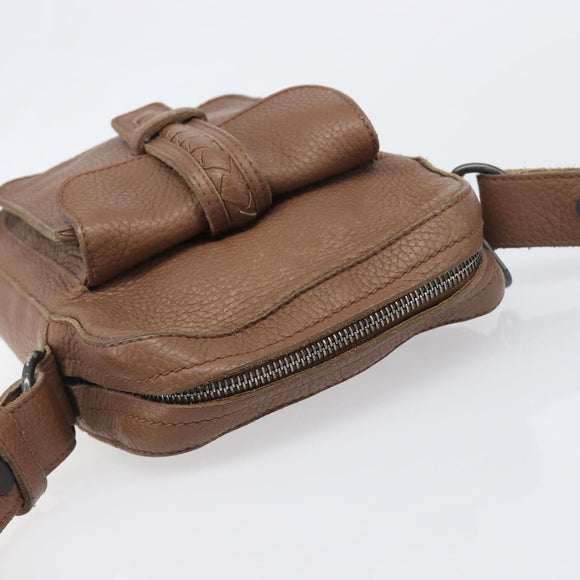 BOTTEGA VENETA Shoulder Bag Leather Brown 145152 Auth ep15711