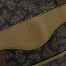 SAINT LAURENT Boston Bag PVC Leather Gray Beige Auth ep15716-17