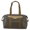 SAINT LAURENT Boston Bag PVC Leather Gray Beige Auth ep15716-13