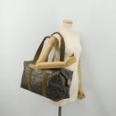 SAINT LAURENT Boston Bag PVC Leather Gray Beige Auth ep15716-22