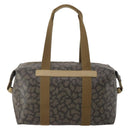 SAINT LAURENT Boston Bag PVC Leather Gray Beige Auth ep15716-2