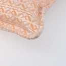 LOEWE anagram Tote Bag Canvas Orange Gold Tone Auth ep15720-9